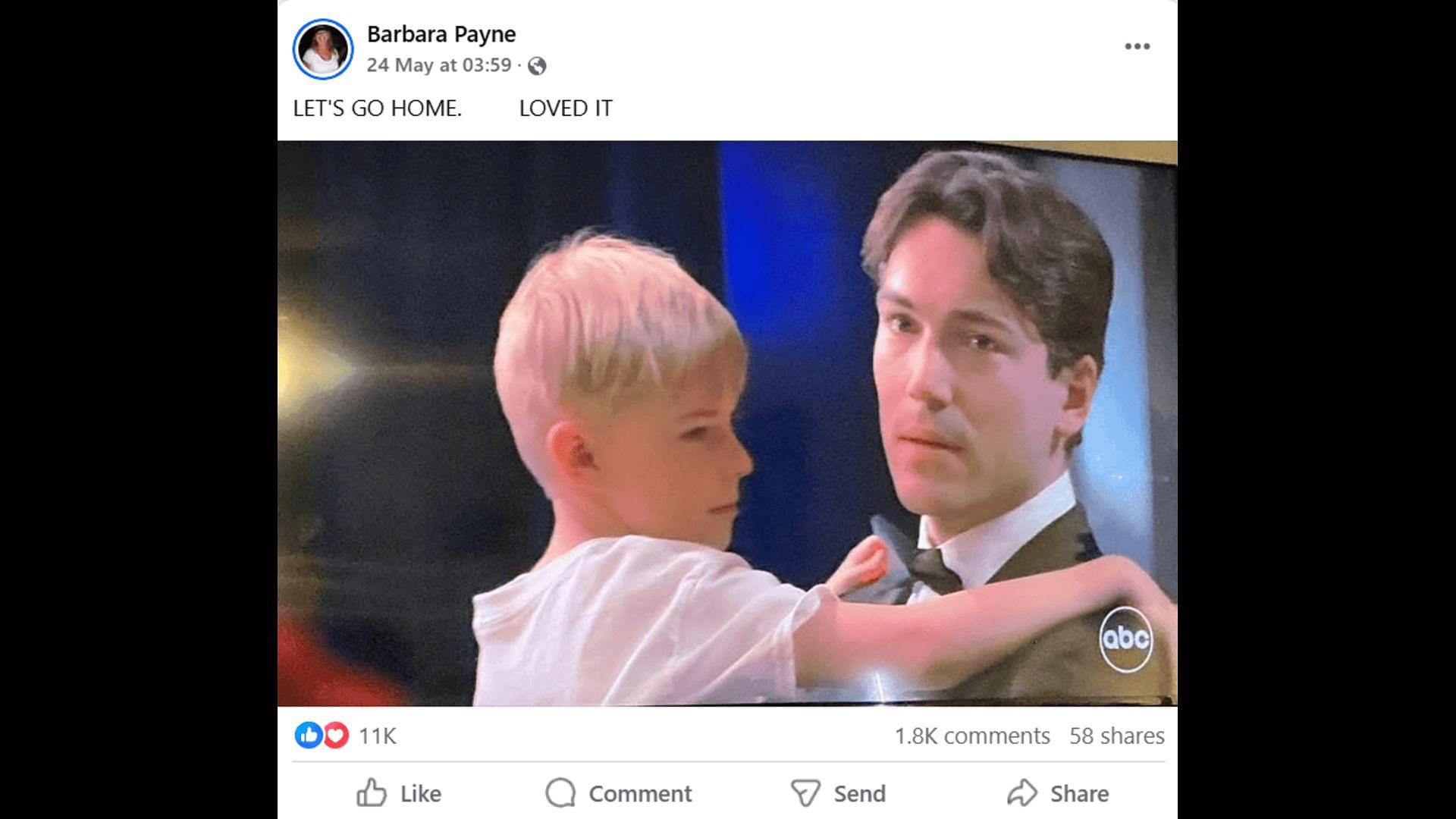 A Facebook post about Michael returning to town (Image via Facebook/General Hospital Fans - Official)